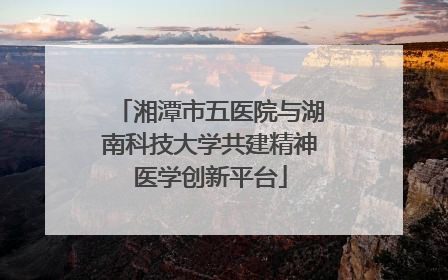 湘潭市五医院与湖南科技大学共建精神医学创新平台